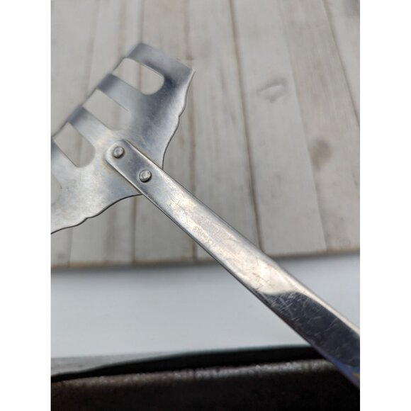 Stanhome USA #2 Stainless Slotted Spatula Turner Brown 13" Scalloped Curved - Picture 7 of 8